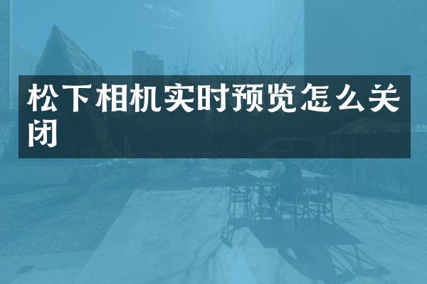 相机实时预览怎么关闭