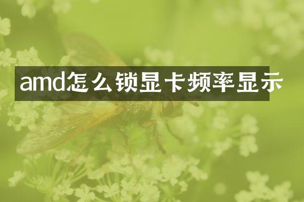 amd怎么锁显卡频率显示