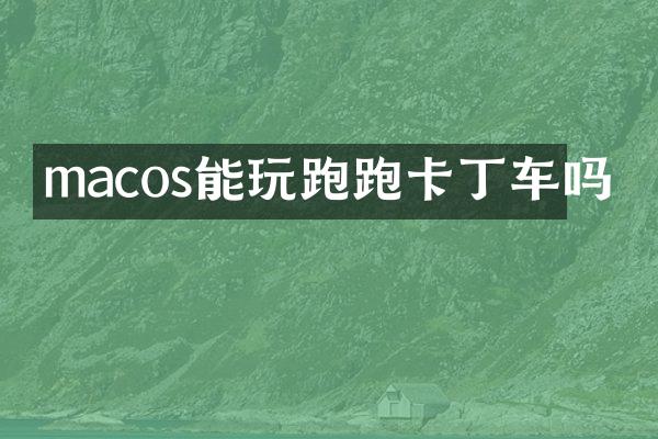 macos能玩跑跑卡丁车吗