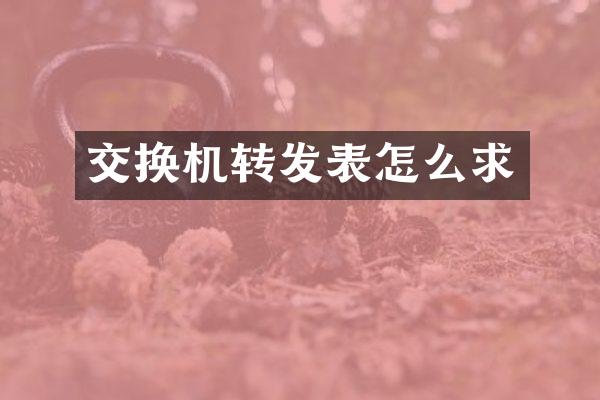 交换机转发表怎么求