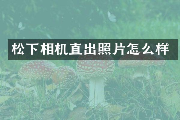 相机直出照片怎么样