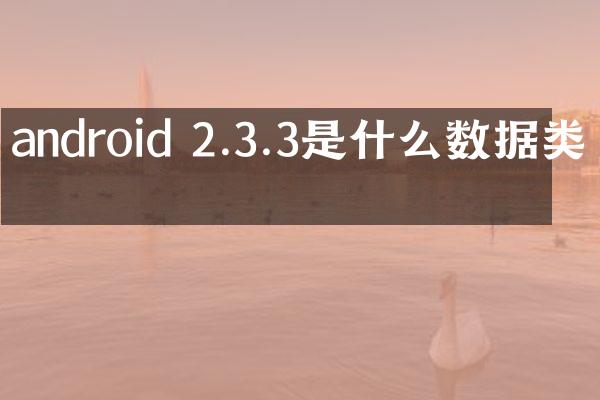 android 2.3.3是什么数据类型