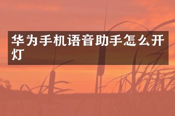 华为手机语音助手怎么开灯