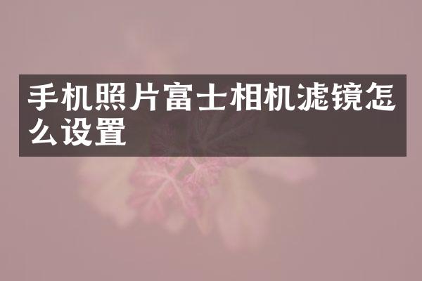 手机照片富士相机滤镜怎么设置