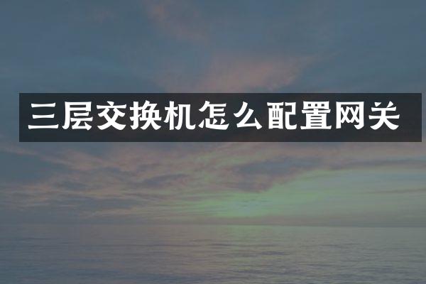 三层交换机怎么配置网关