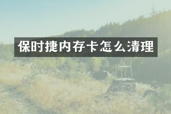 保时捷内存卡怎么清理