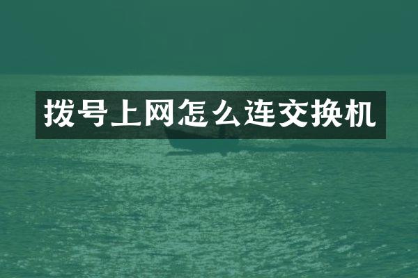 拨号上网怎么连交换机