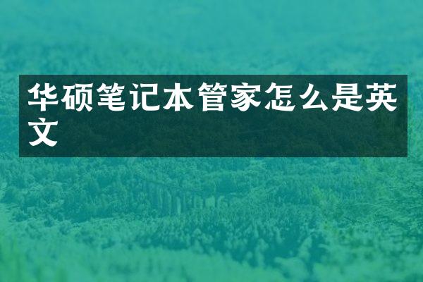 华硕笔记本管家怎么是英文