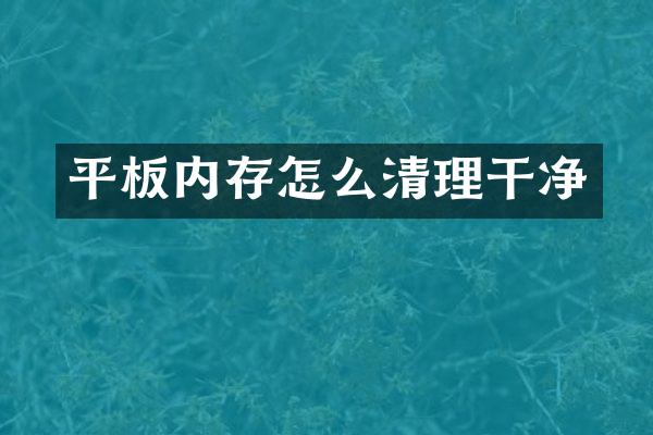 平板内存怎么清理干净