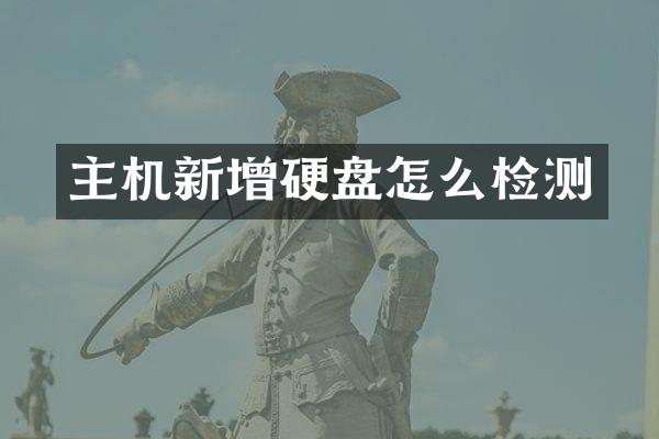 主机新增硬盘怎么检测