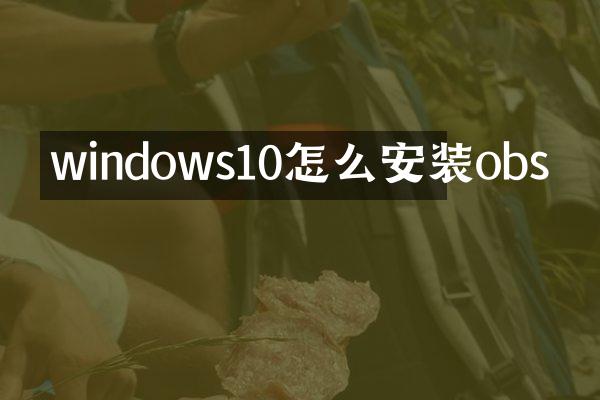 windows10怎么安装obs