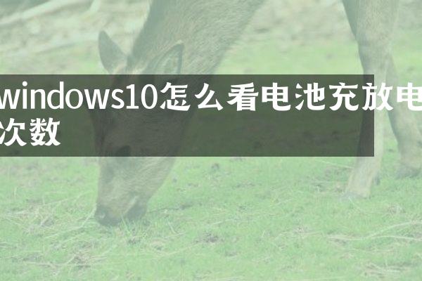 windows10怎么看电池充放电次数
