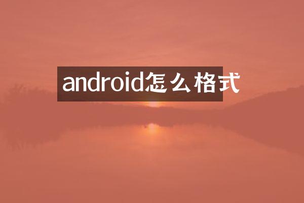 android怎么格式