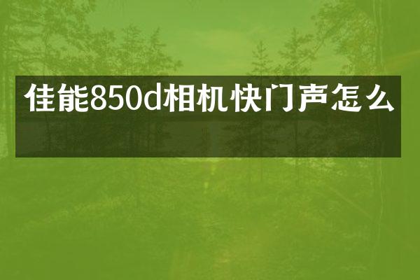 佳能850d相机快门声怎么关