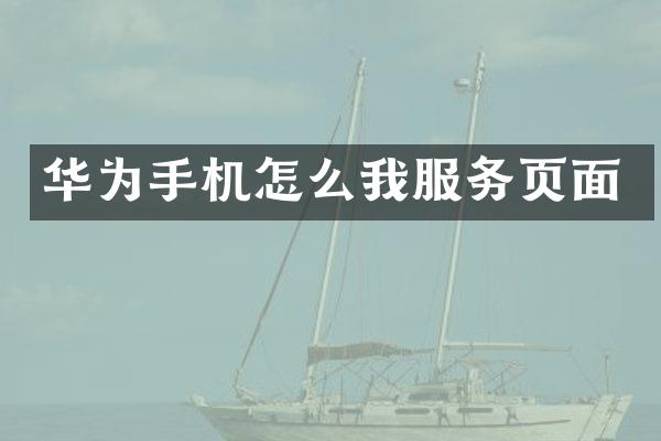 华为手机怎么我服务页面