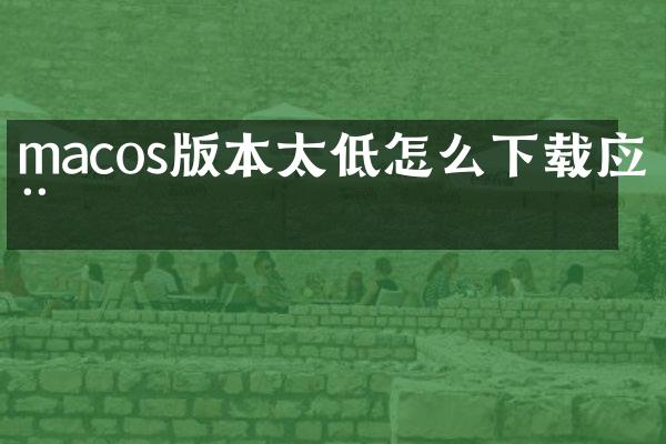 macos版本太低怎么下载应用
