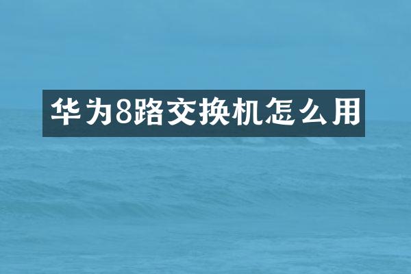 华为8路交换机怎么用