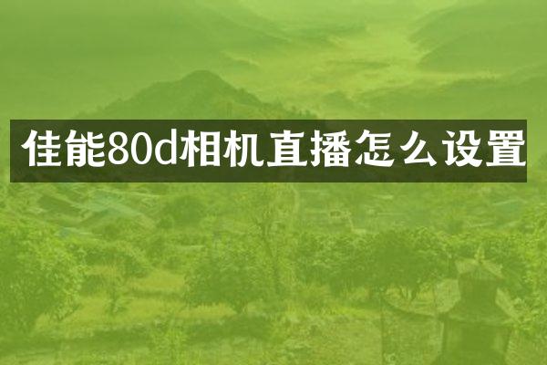 佳能80d相机直播怎么设置