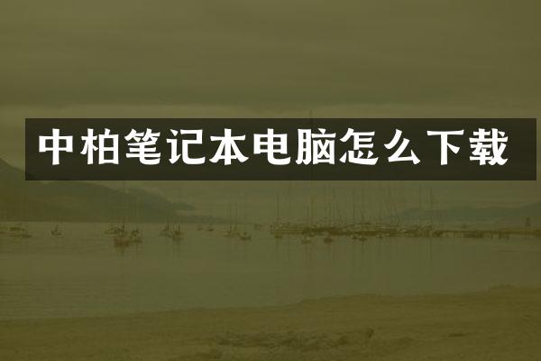 中柏笔记本电脑怎么下载