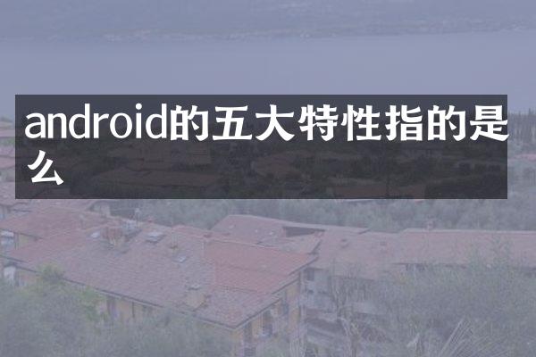 android的五大特性指的是什么