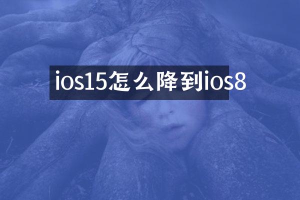 ios15怎么降到ios8