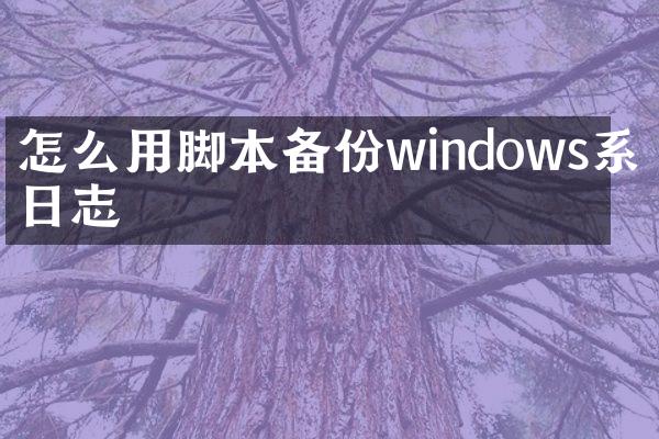 怎么用脚本备份windows系统日志