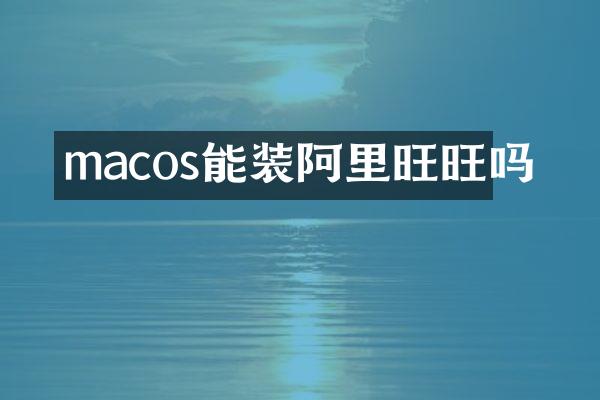 macos能装阿里旺旺吗