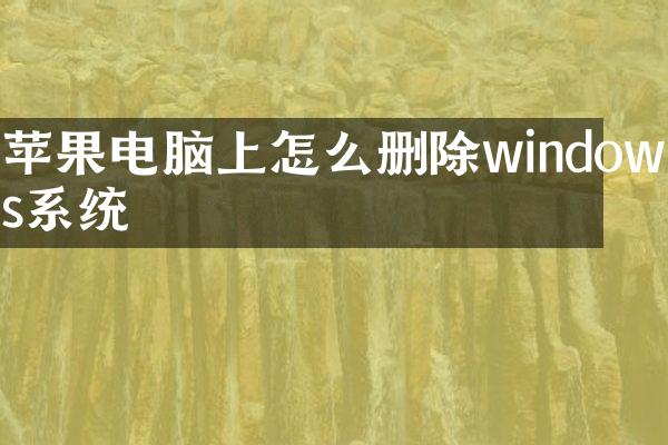 苹果电脑上怎么删除windows系统
