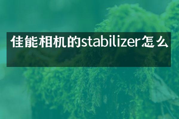 佳能相机的stabilizer怎么开