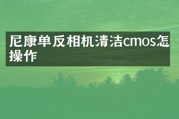 尼康单反相机清洁cmos怎么操作