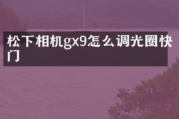 相机gx9怎么调光圈快门