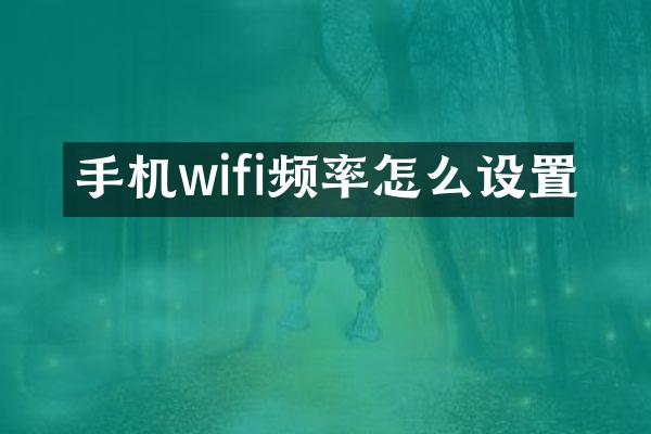 手机wifi频率怎么设置
