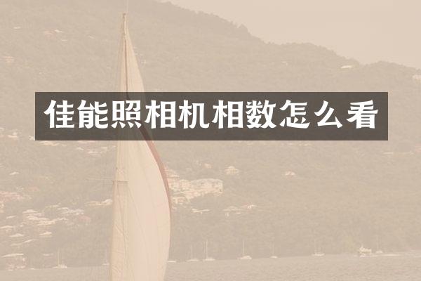 佳能照相机相数怎么看