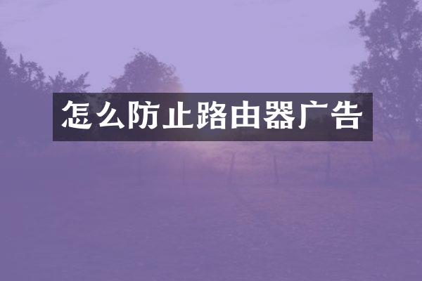 怎么防止路由器广告