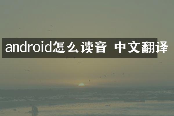 android怎么读音 中文翻译