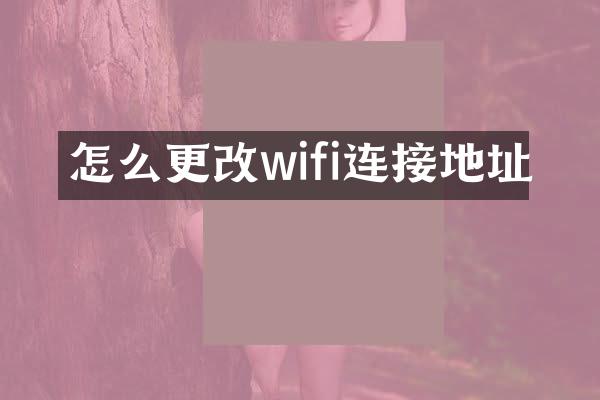 怎么更改wifi连接地址