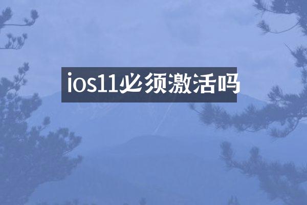 ios11必须激活吗