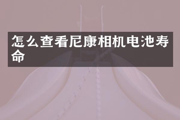 怎么查看尼康相机电池寿命