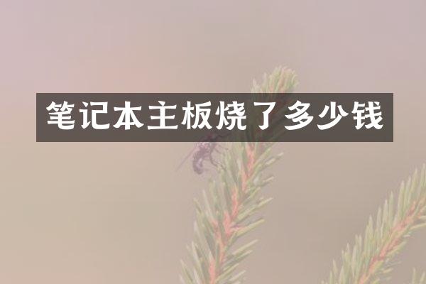笔记本主板烧了多少钱