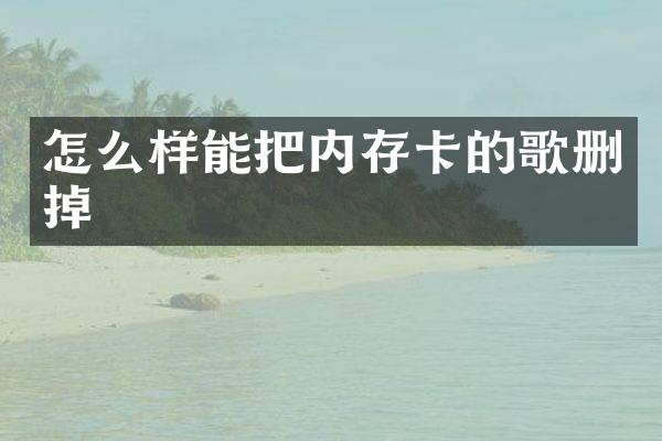 怎么样能把内存卡的歌删掉