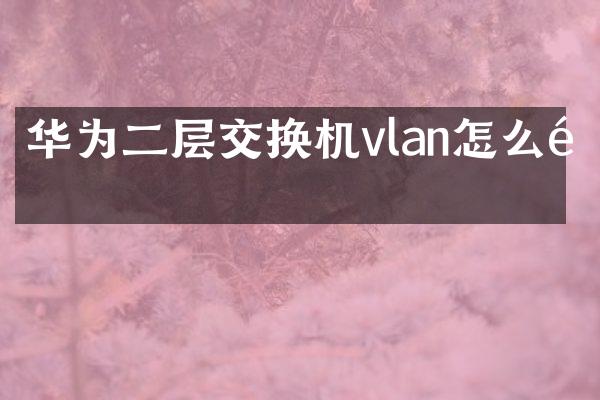 华为二层交换机vlan怎么配