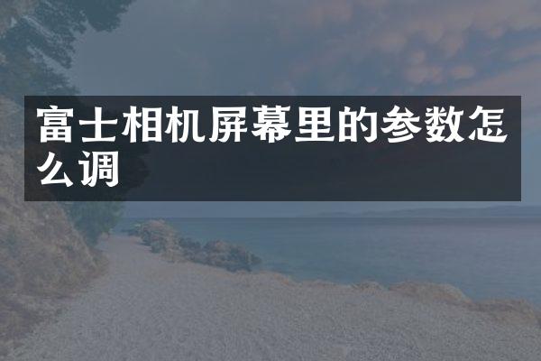 富士相机屏幕里的参数怎么调