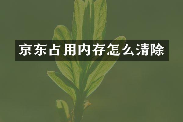 京东占用内存怎么清除