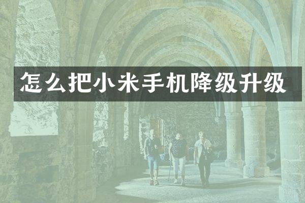 怎么把小米手机降级升级