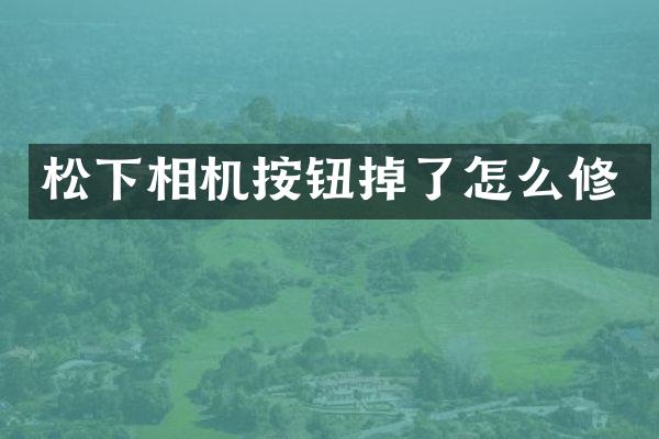 相机按钮掉了怎么修