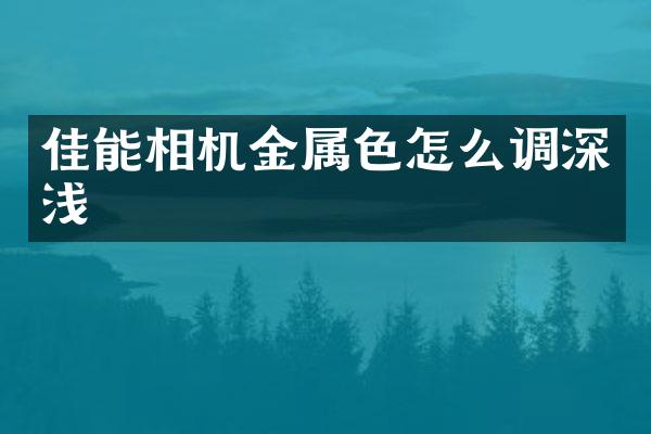 佳能相机金属色怎么调深浅