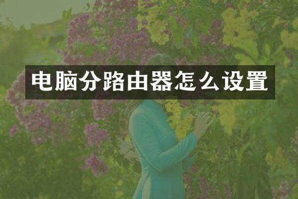 电脑分路由器怎么设置