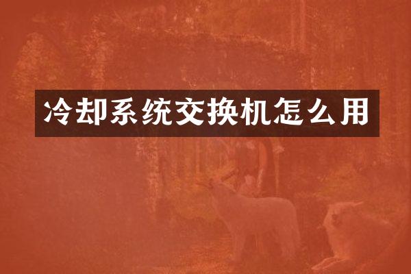 冷却系统交换机怎么用