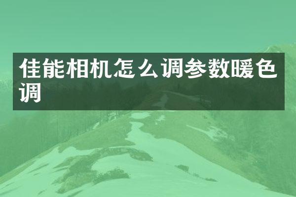 佳能相机怎么调参数暖色调