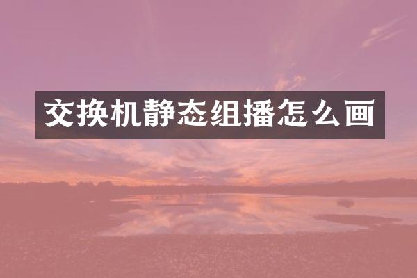 交换机静态组播怎么画